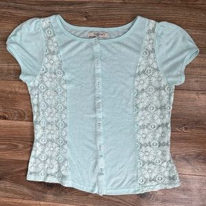 Tiny Mint Green Lace Sheer Top